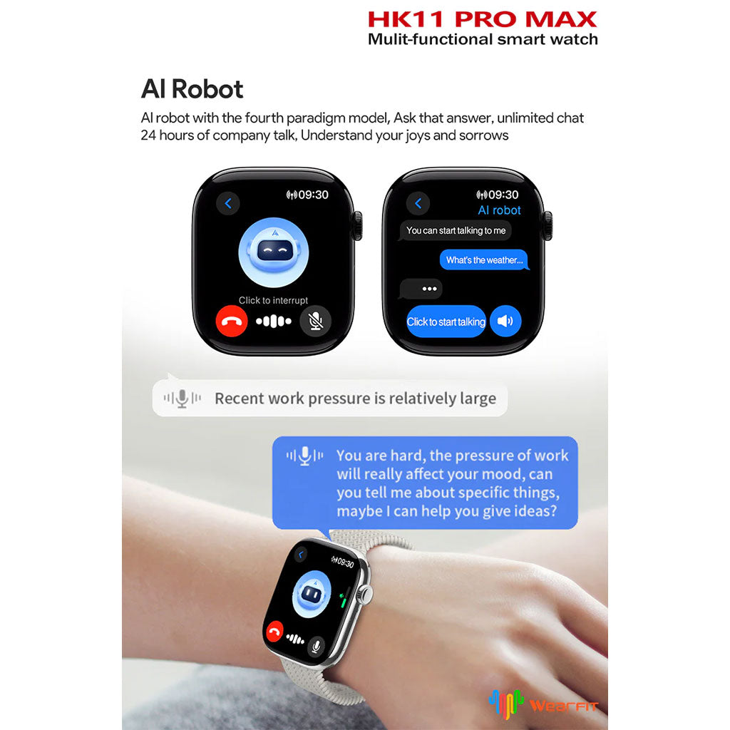 HK11 PRO MAX GEN2 Smart Watch 46mm avec Deepseek Ai – ساعة ذكية بخاصة الذكاء الإصطناعي