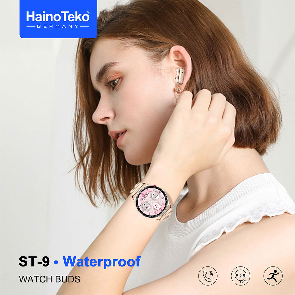 Smartwatch étanche Haino Teko ST-9 avec 3 paires de bracelets et écouteurs intégré – ساعة ذكية أصلية