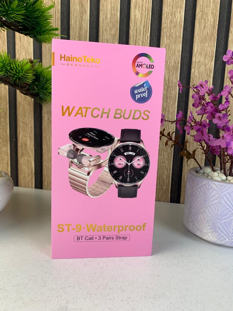 Smartwatch étanche Haino Teko ST-9 avec 3 paires de bracelets et écouteurs intégré – ساعة ذكية أصلية